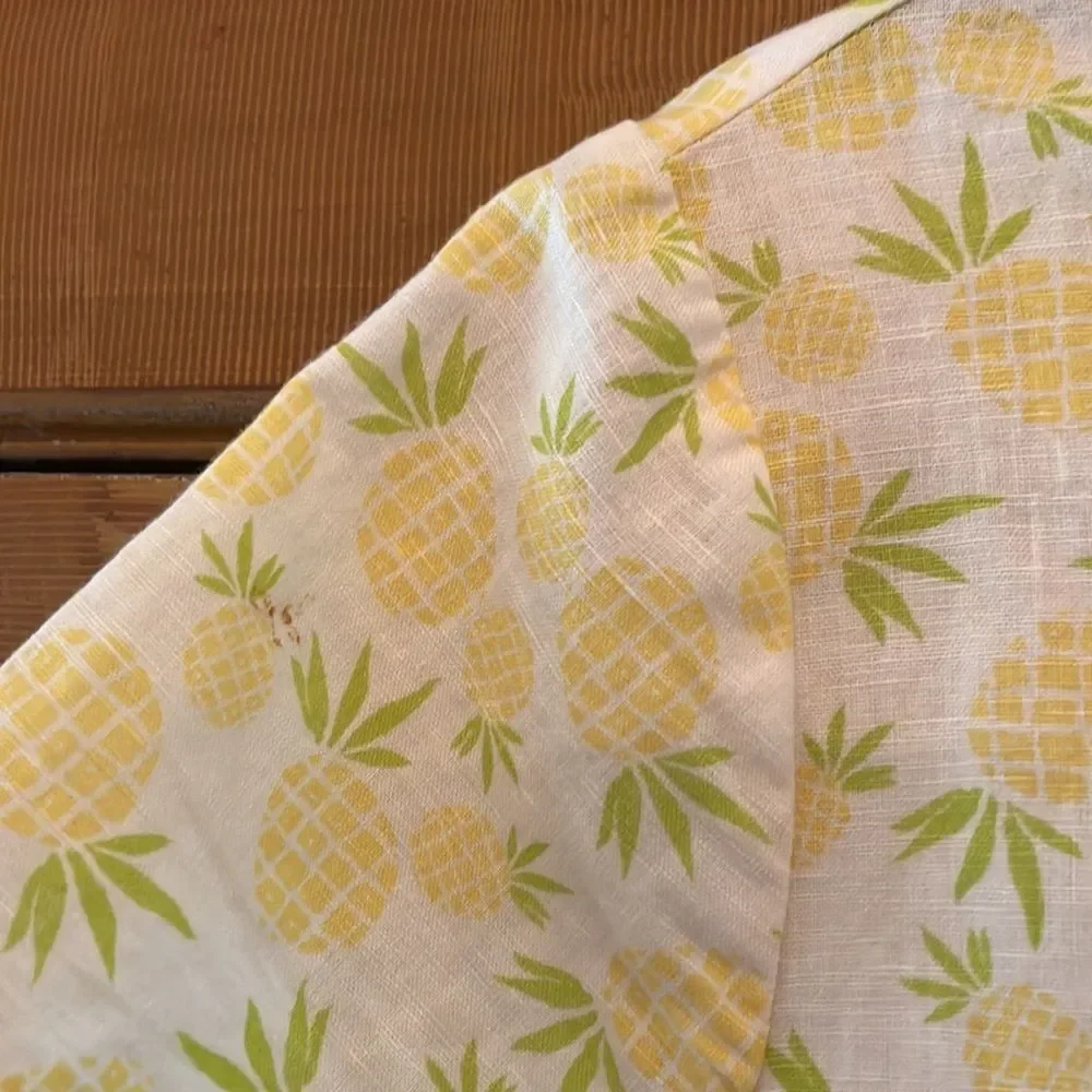 J. Crew Pineapple Print Linen Top XS
